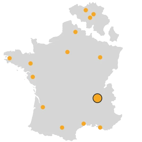 Carte de France, Lyon mis en avant