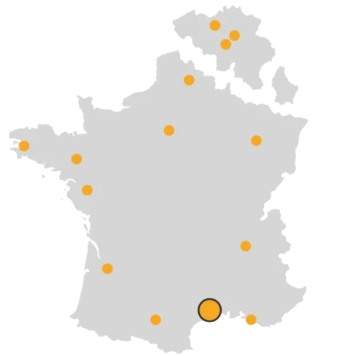 Carte de France, Montpellier mis en avant