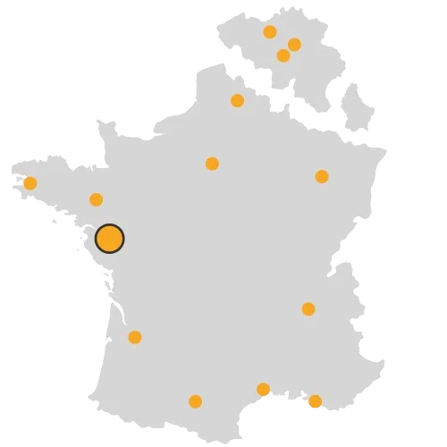 Carte de France, Nantes mis en avant