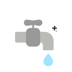 machine raccordée à l'eau de ville