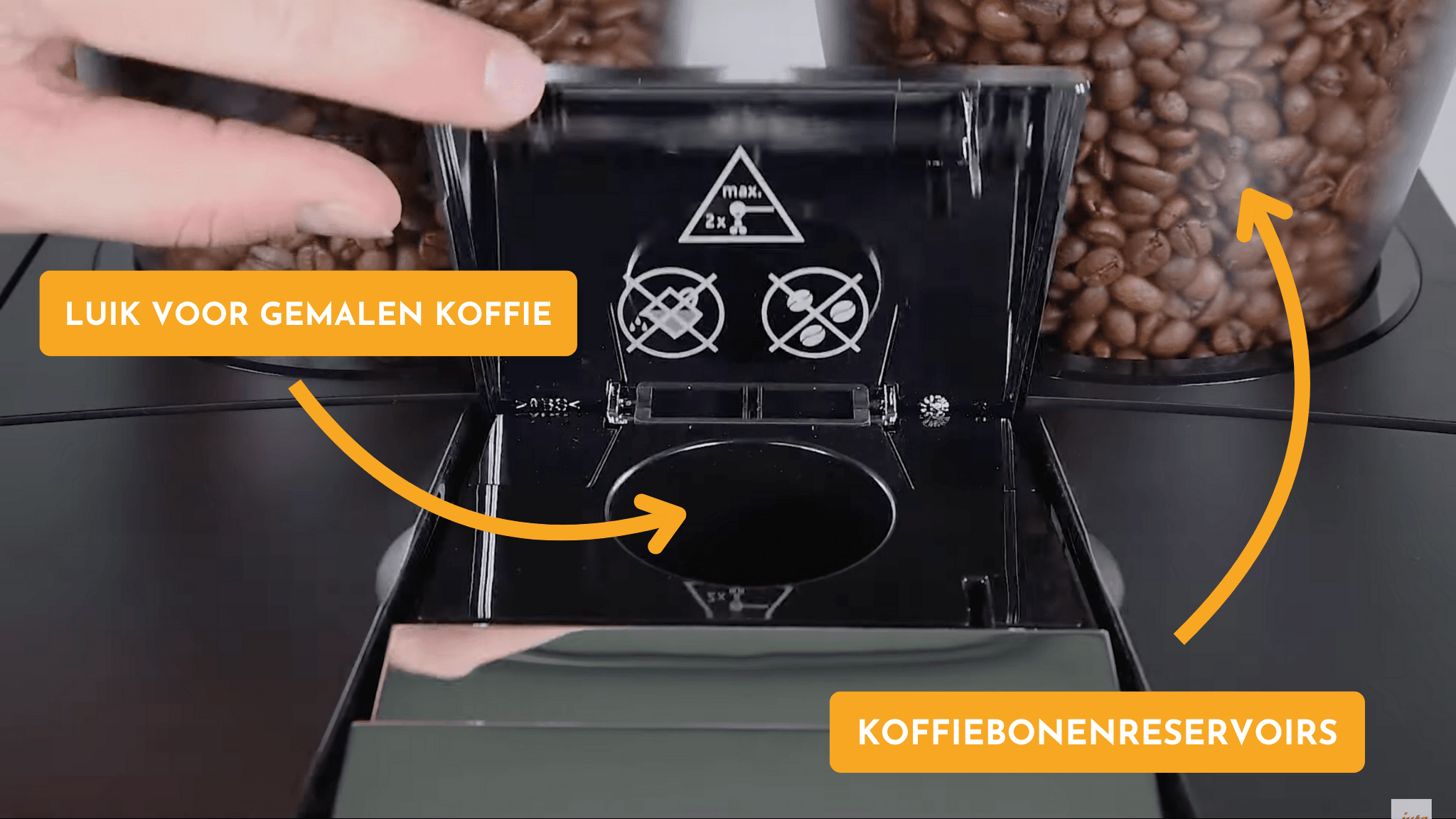 Luik voor gemalen koffie